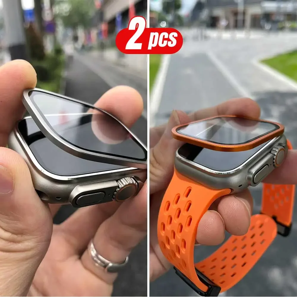 2PCS Titanium Metal Frame for  - Smartwatch Apple Watches For Men review and price