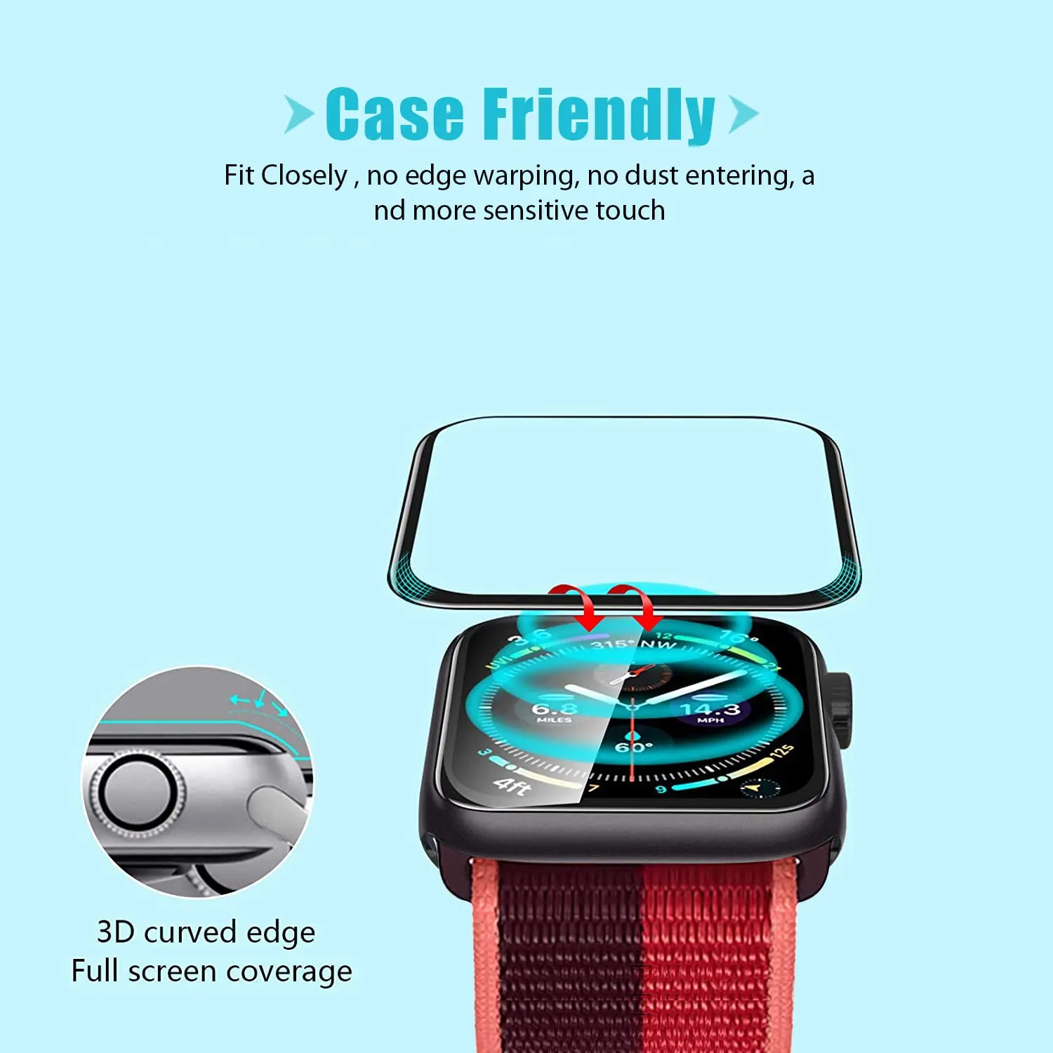 Screen Protector 3D Tempered F - Apple Watch Band review and price