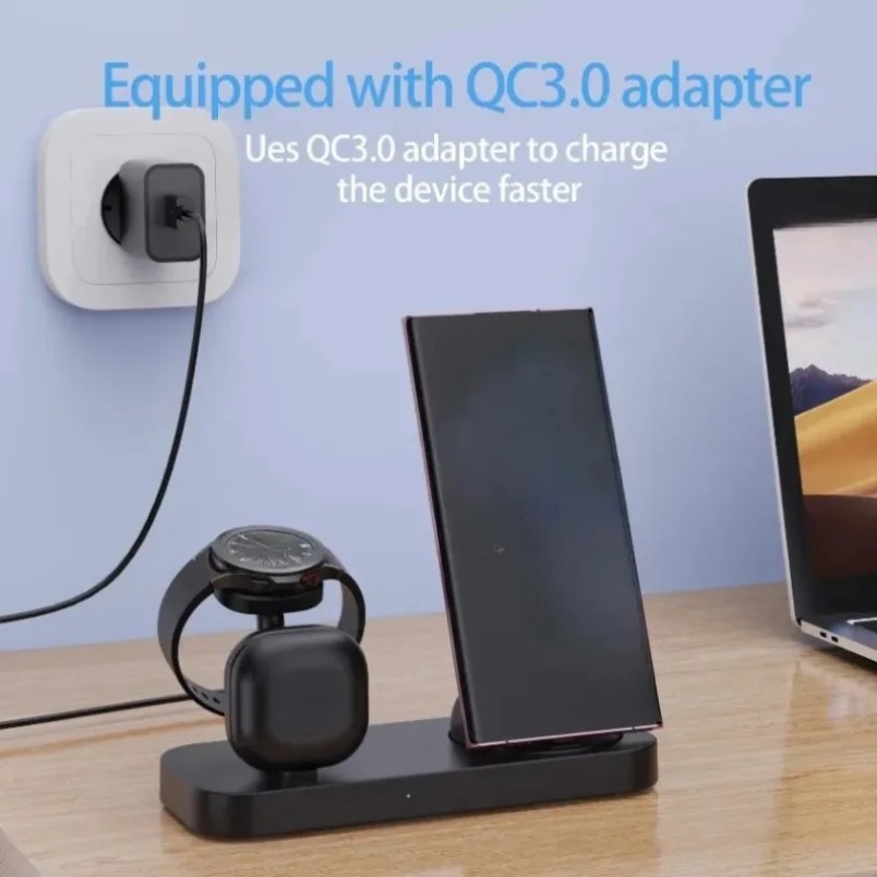 3 in 1 Wireless Charger Dual C - Watches Smartwatch Samsung review and price