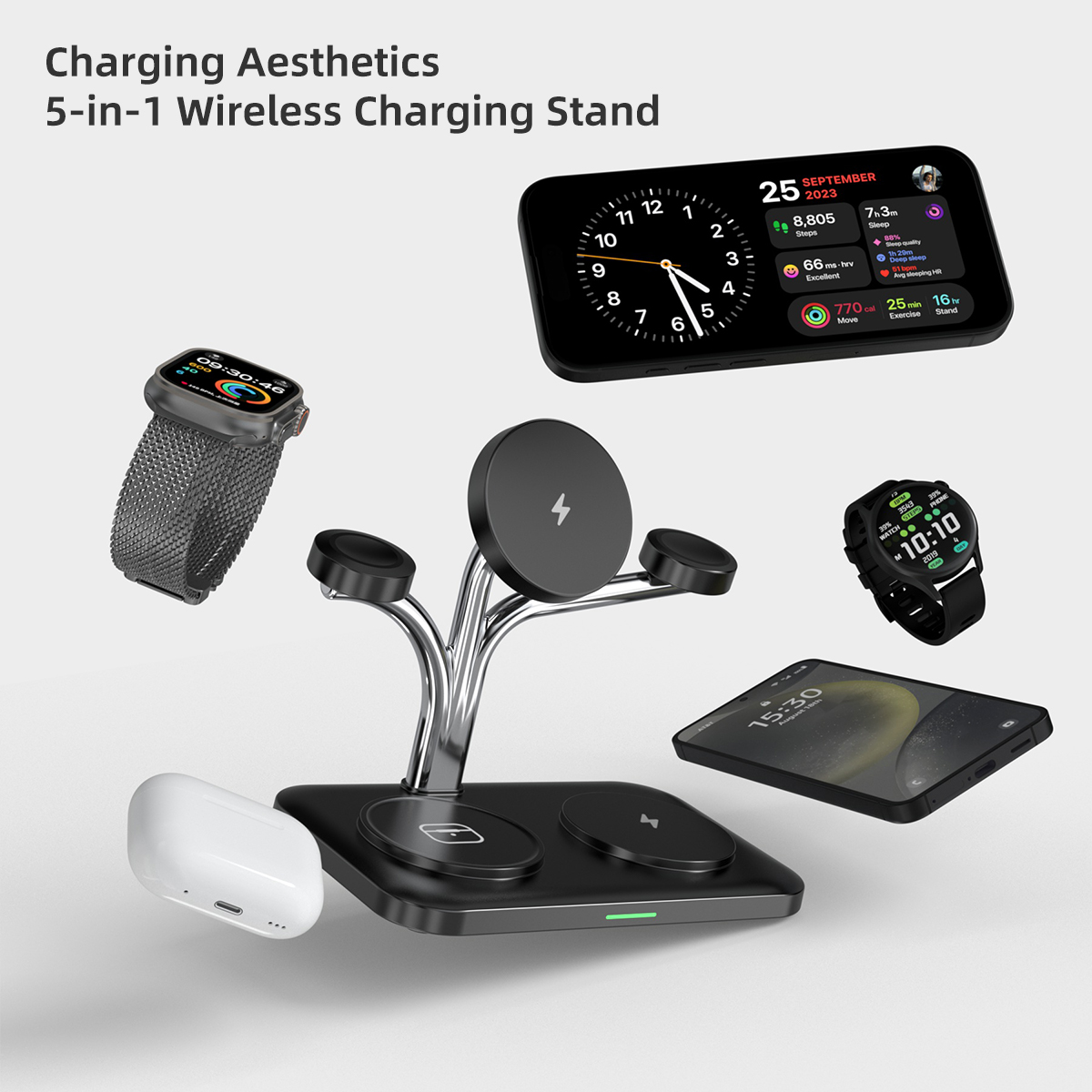 5 IN 1 Magnetic Wireless Charg - Watches Smartwatch Samsung review and price