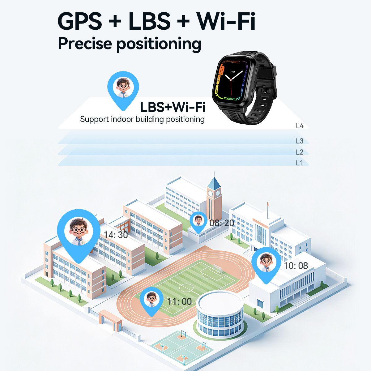 HOCO Y108 1.69inch HD LCD Curv - Smartwatch Watches For Kid Boy With Alarm review and price
