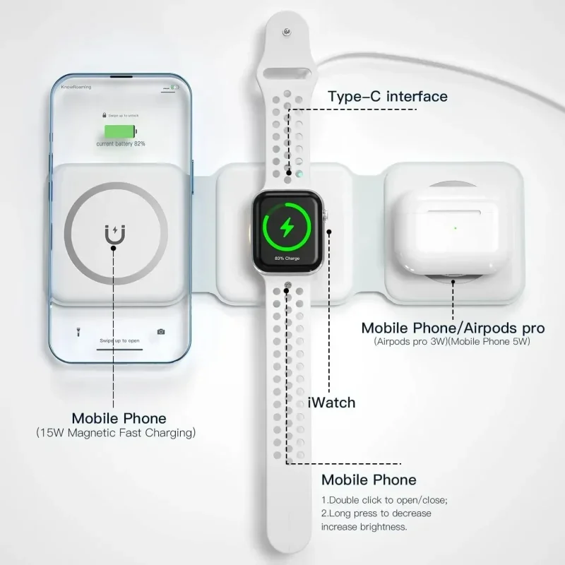 3 in 1 Portable Magnetic Wirel - Watches Smartwatch Samsung review and price